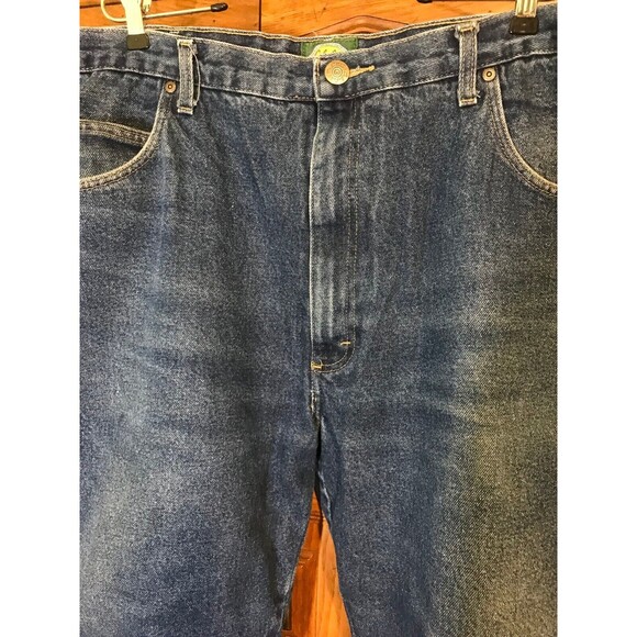 Cabela's Blue Jeans Men's Size 42x28 Brown Flannel Lined Relaxed Denim High Rise - Picture 3 of 12